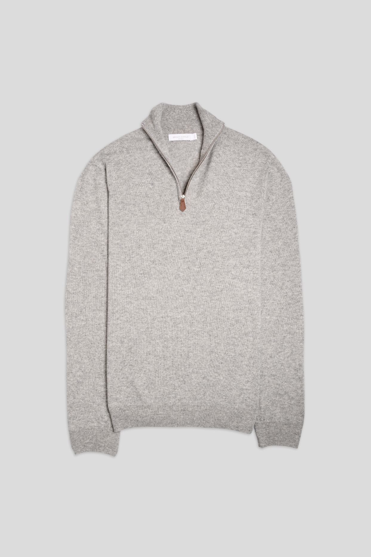 Half Zip Cashmere Sweater - Grey