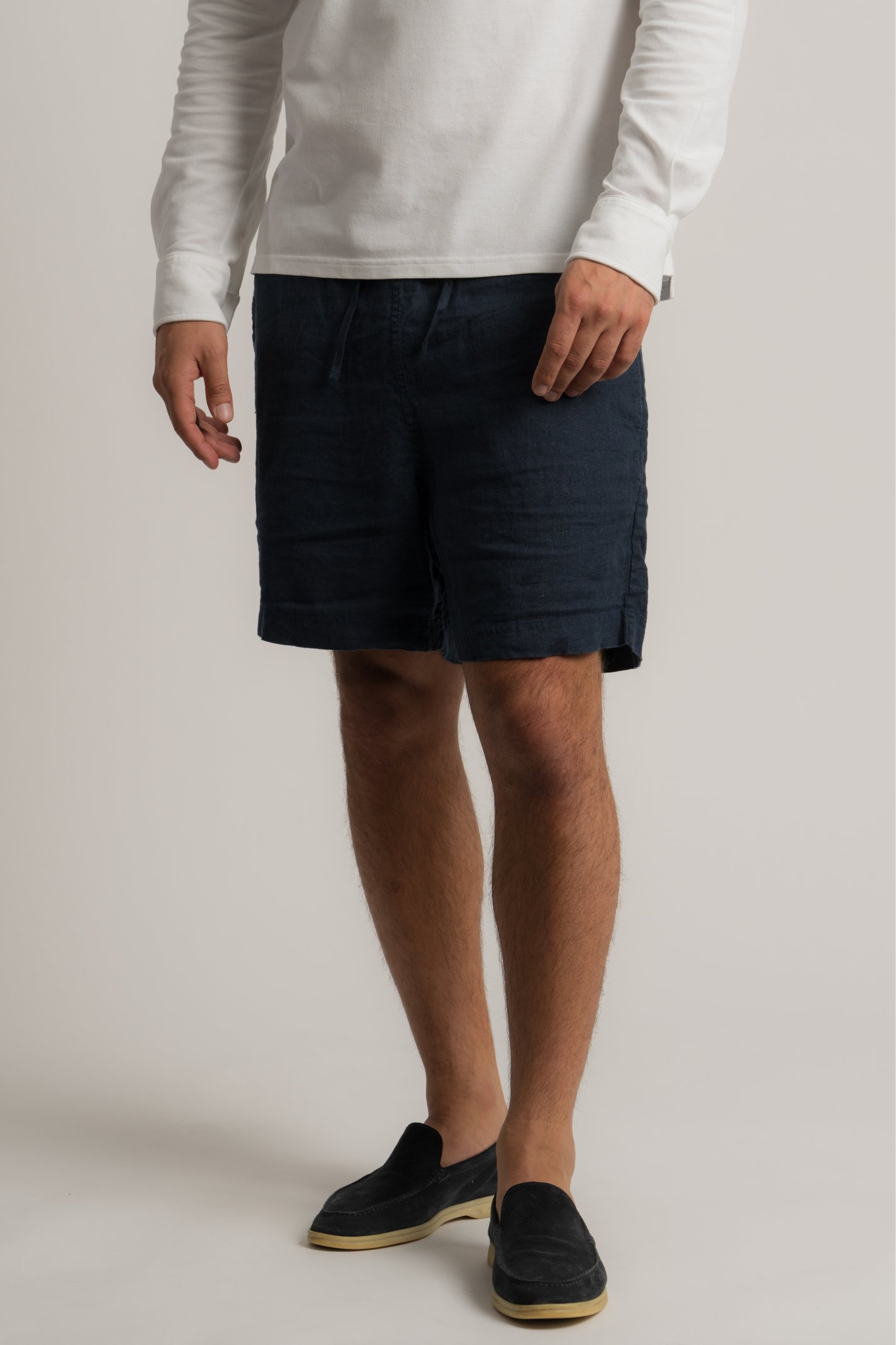 Linen Shorts - Navy