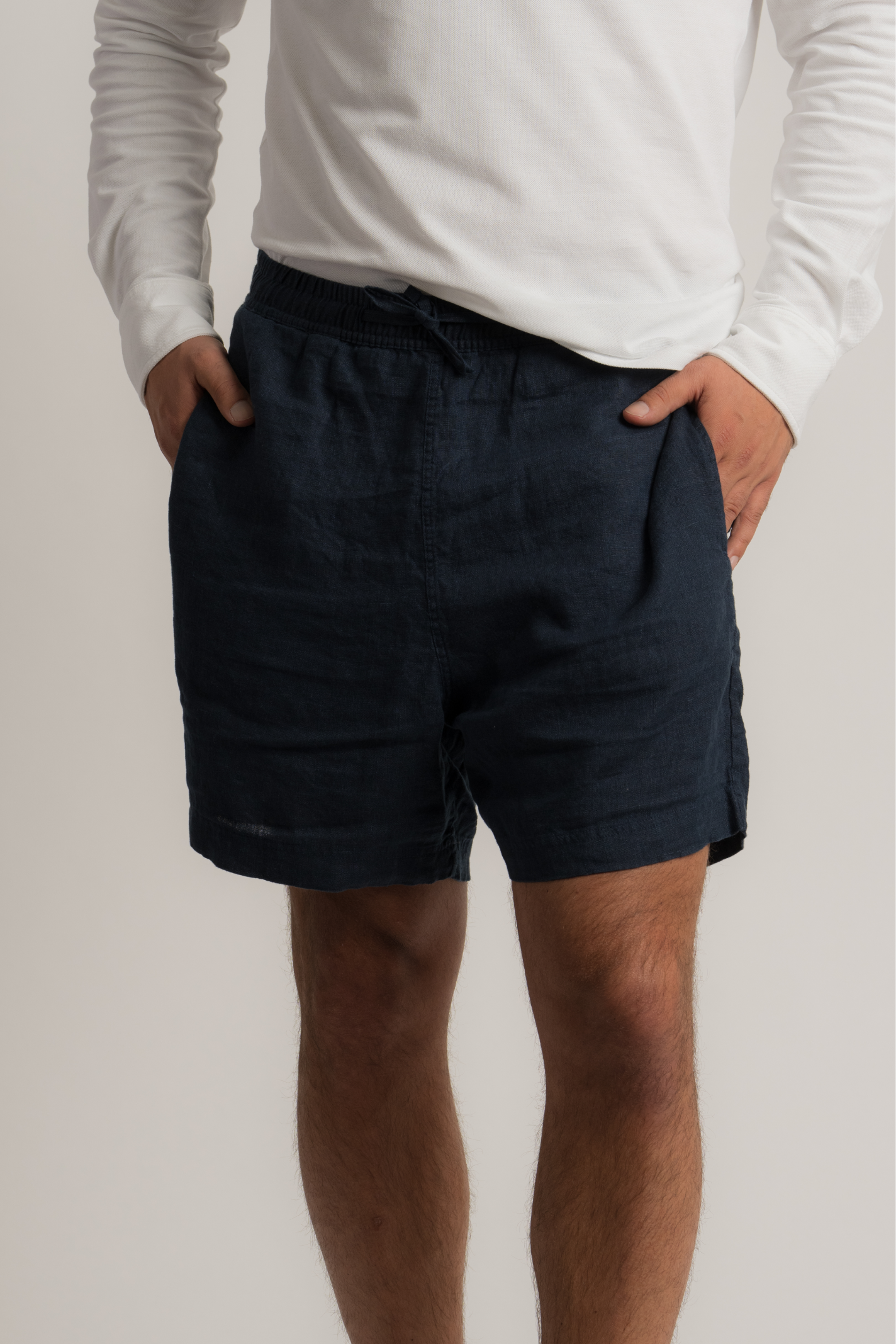 Linen Shorts - Navy