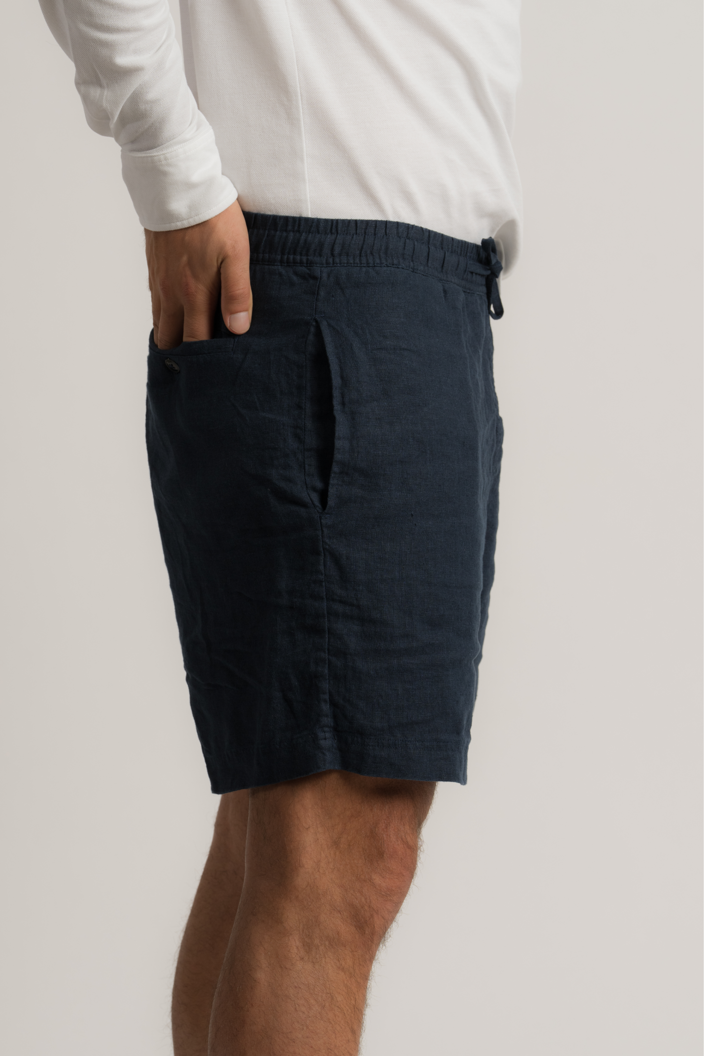 Linen Shorts - Navy