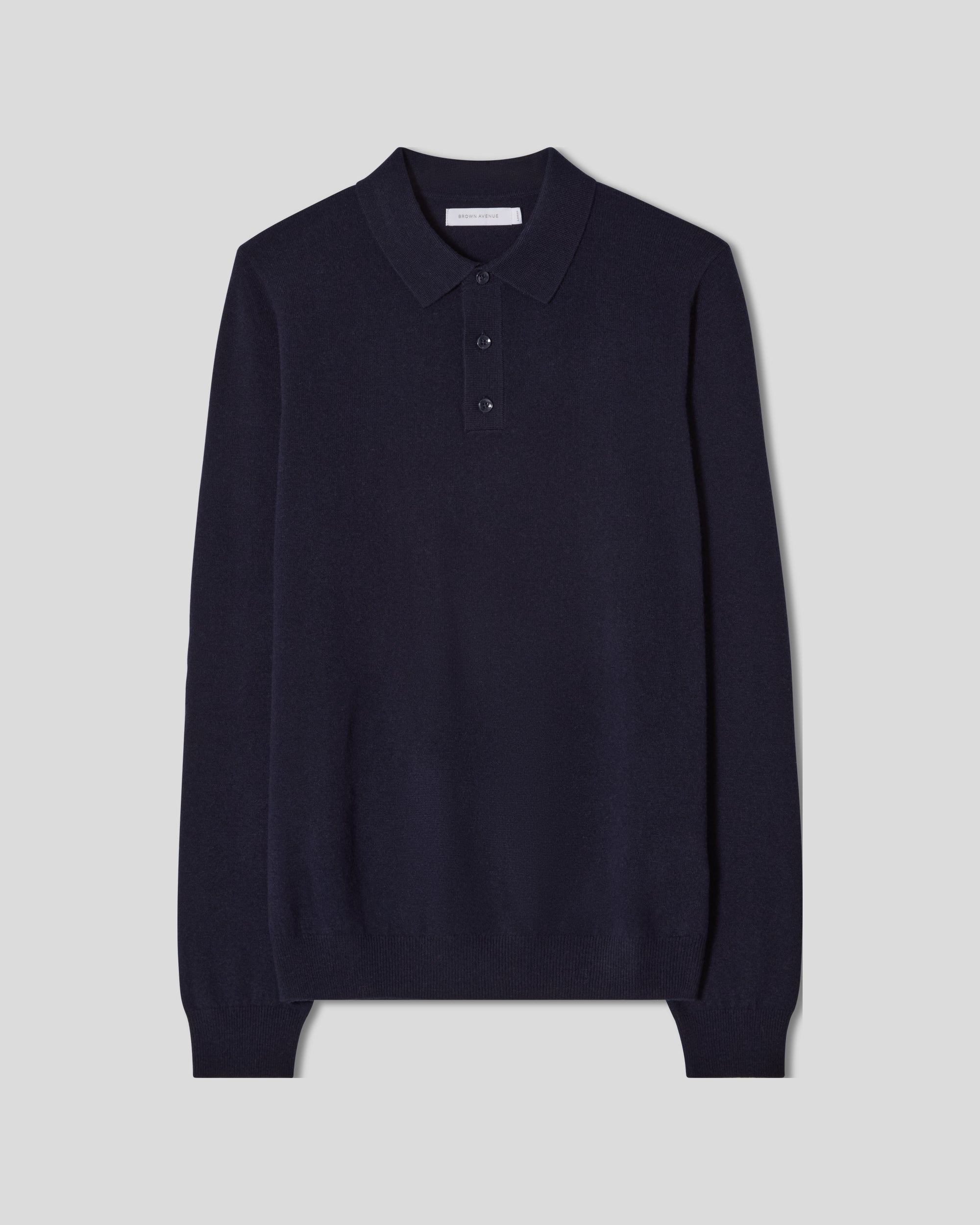 Wool Cashmere Polo - Navy – Brown Avenue