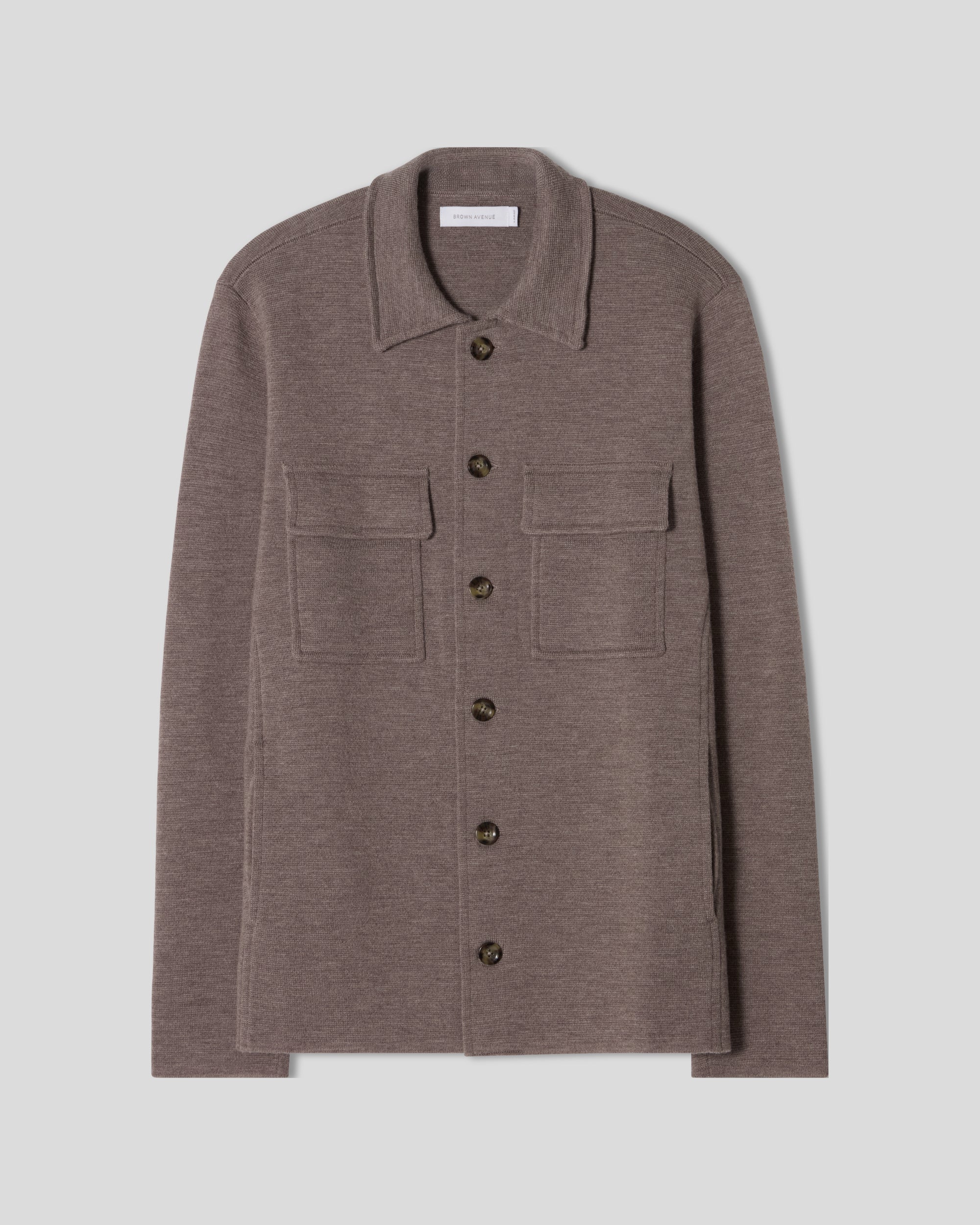Knitted Shirt Jacket - Brown – Brown Avenue