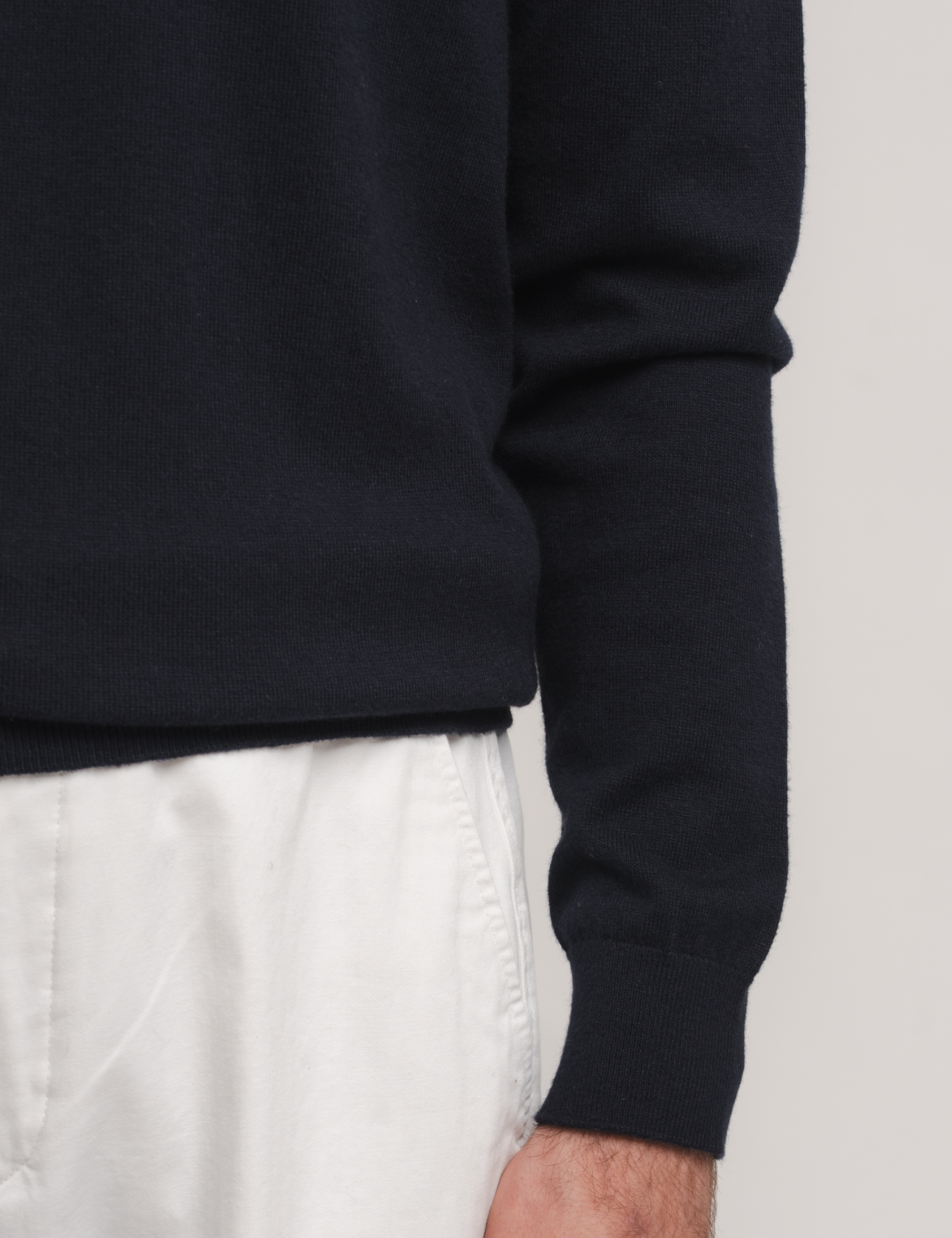 Bomull Kashmir Crewneck - Marinblå