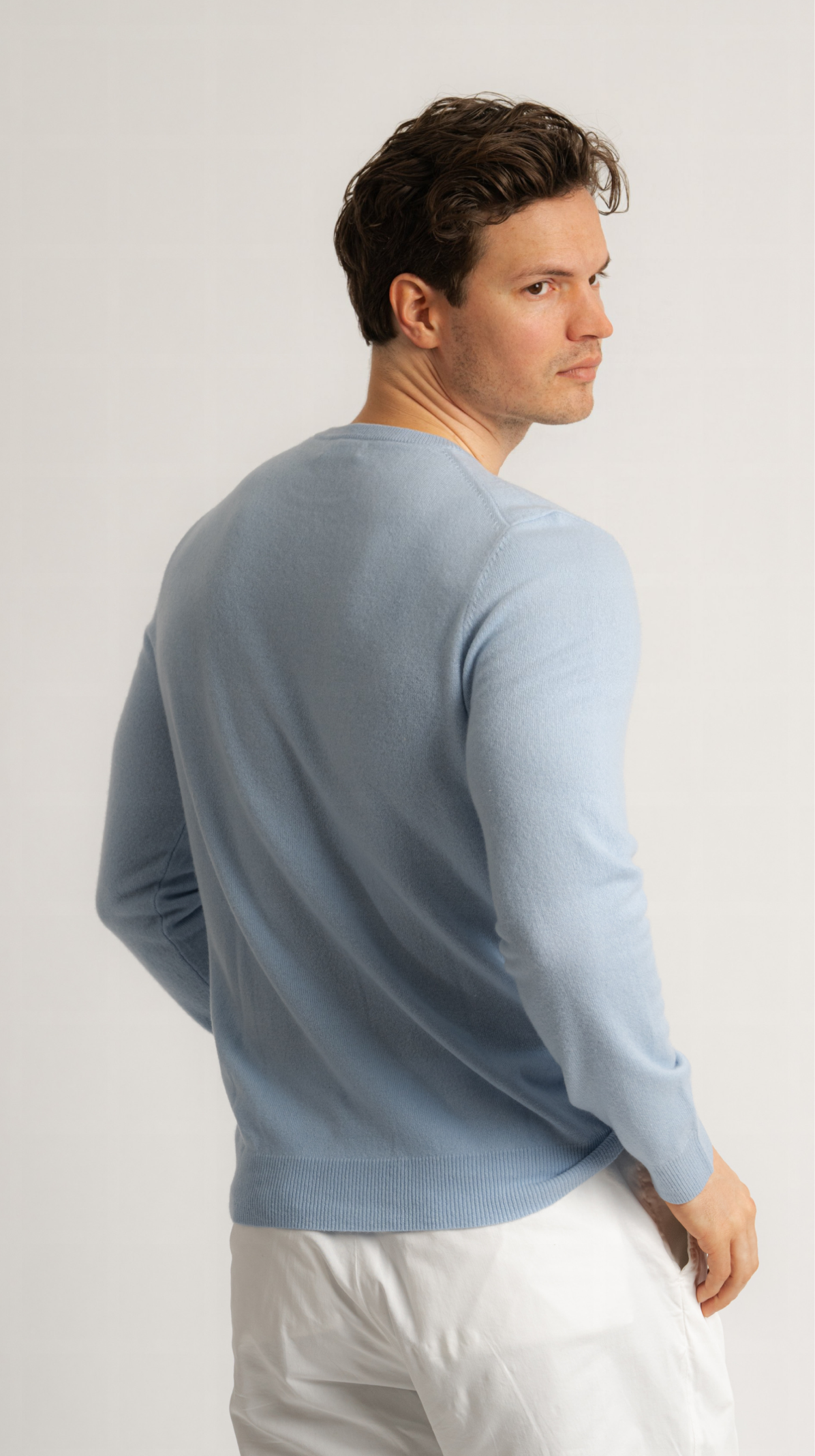 O-Neck Cashmere Sweater - Azure Blue