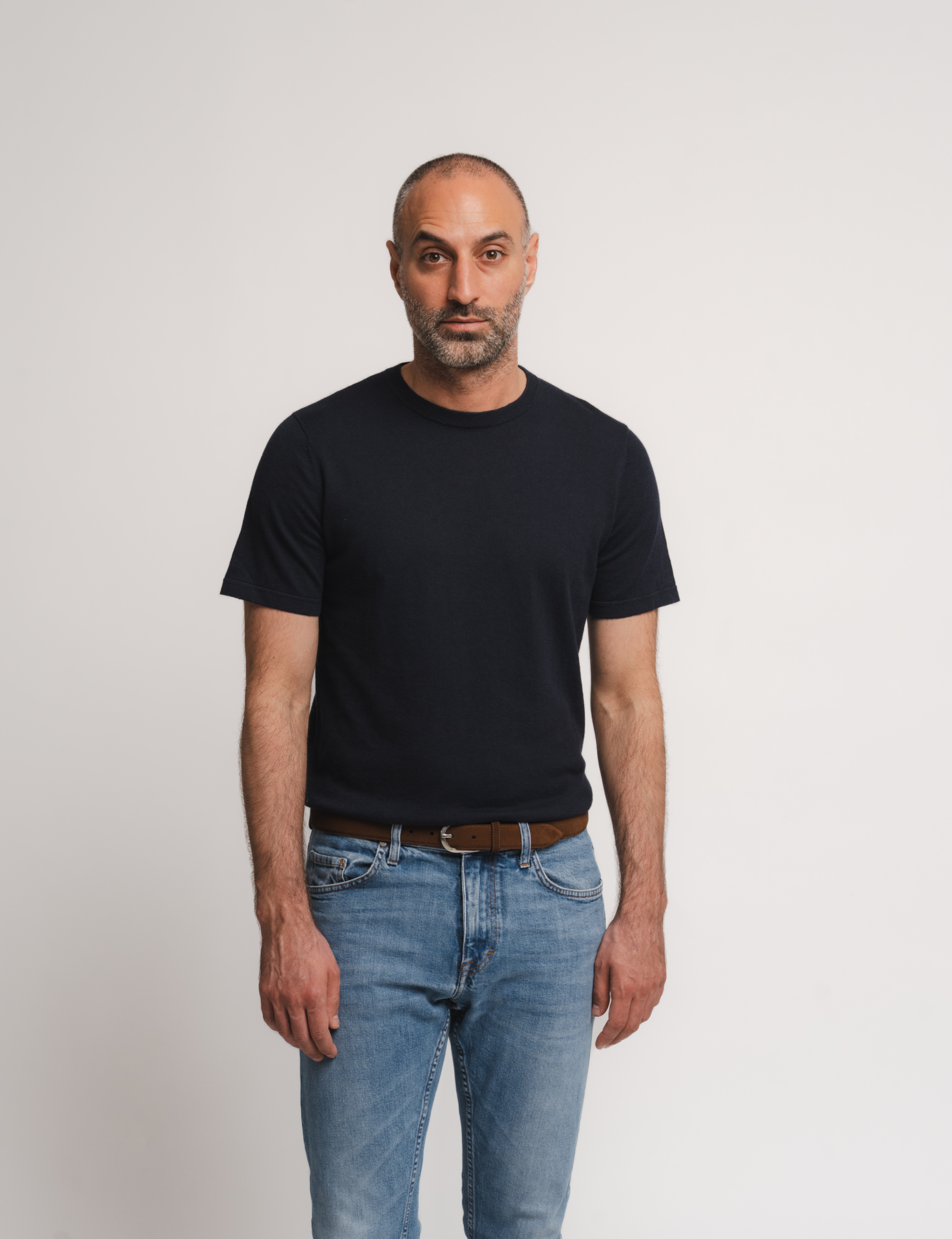 Knitted Tee - Navy