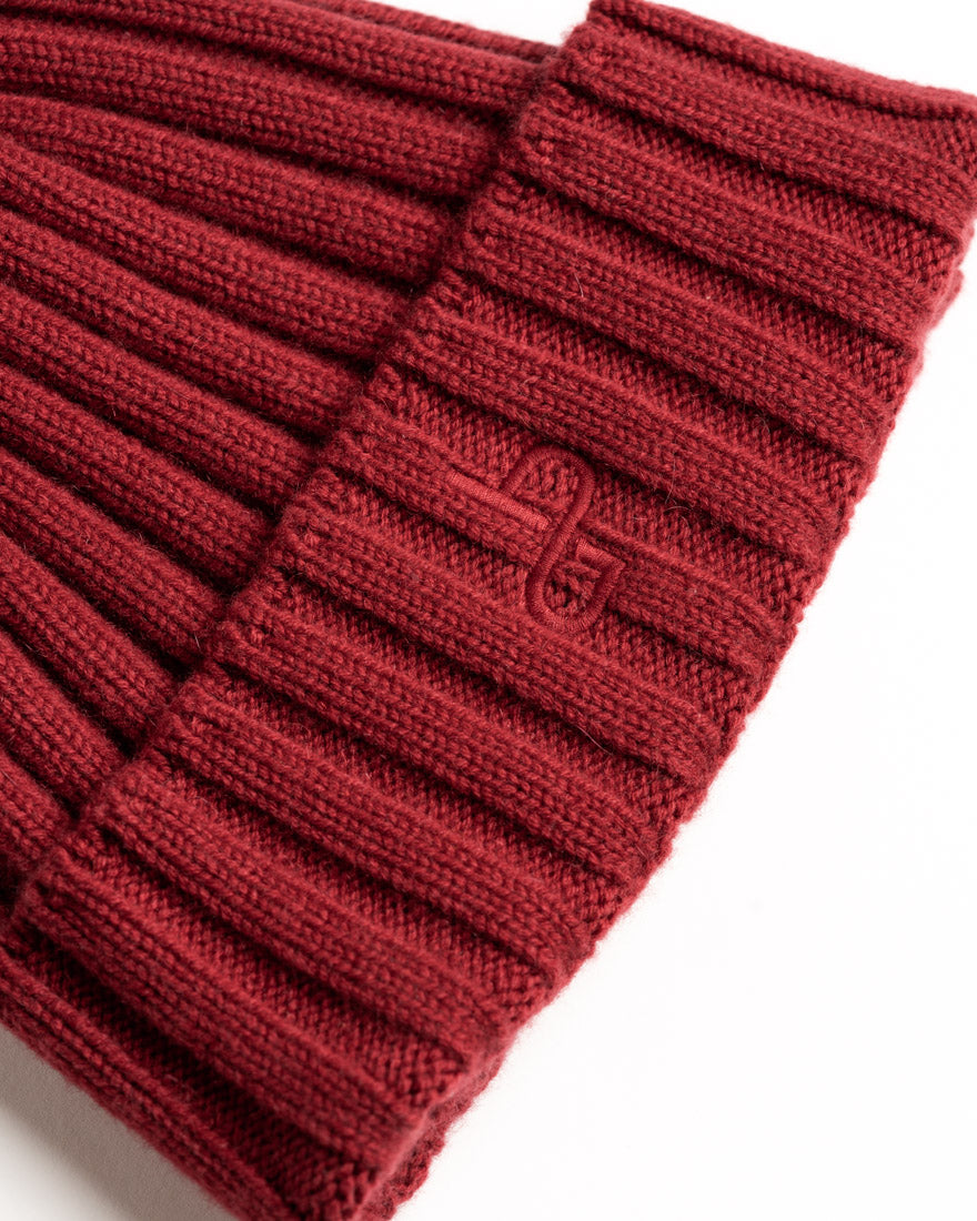 Ribbed BA Beanie - Red