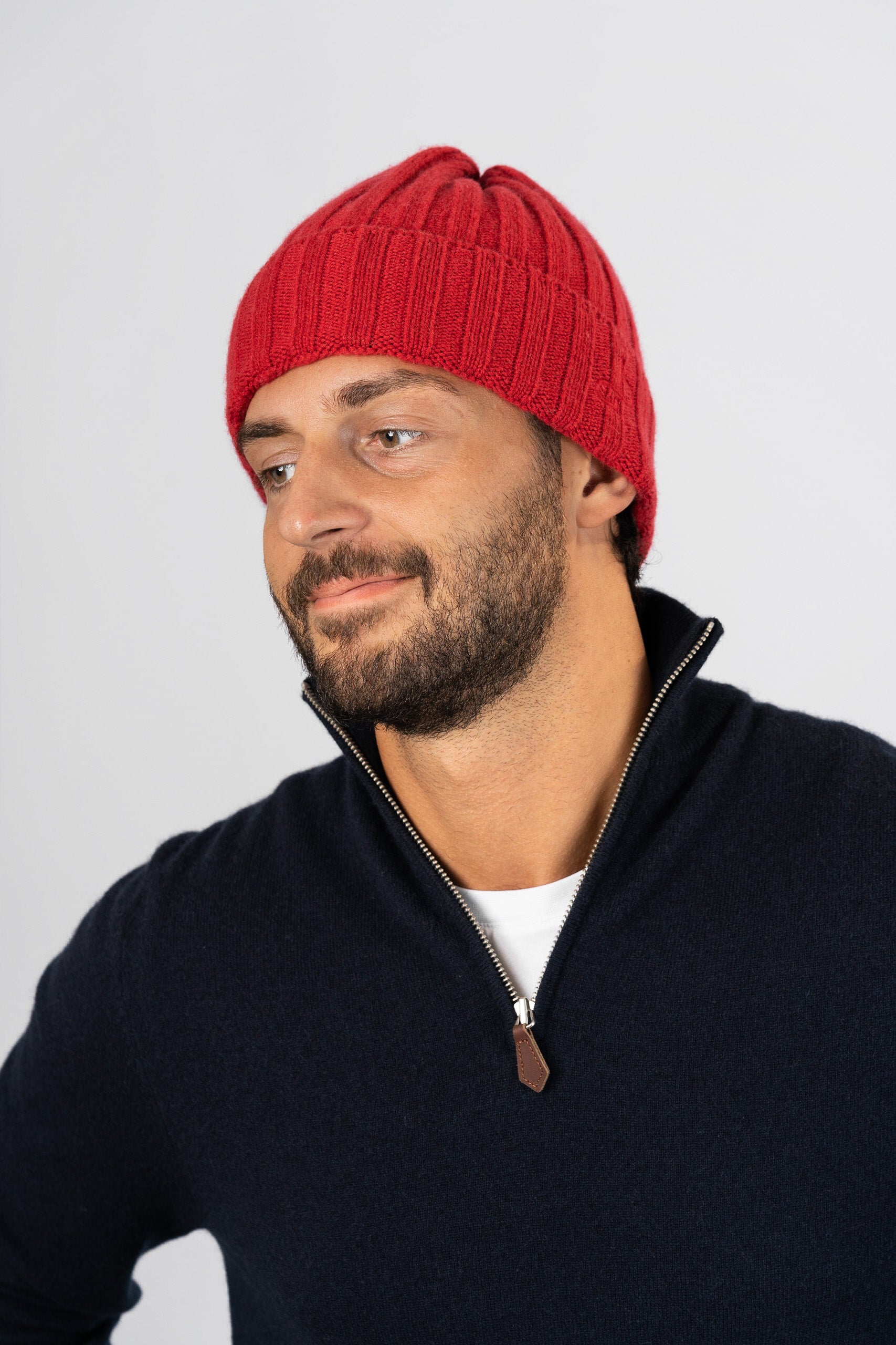 Ribbed BA Beanie - Red
