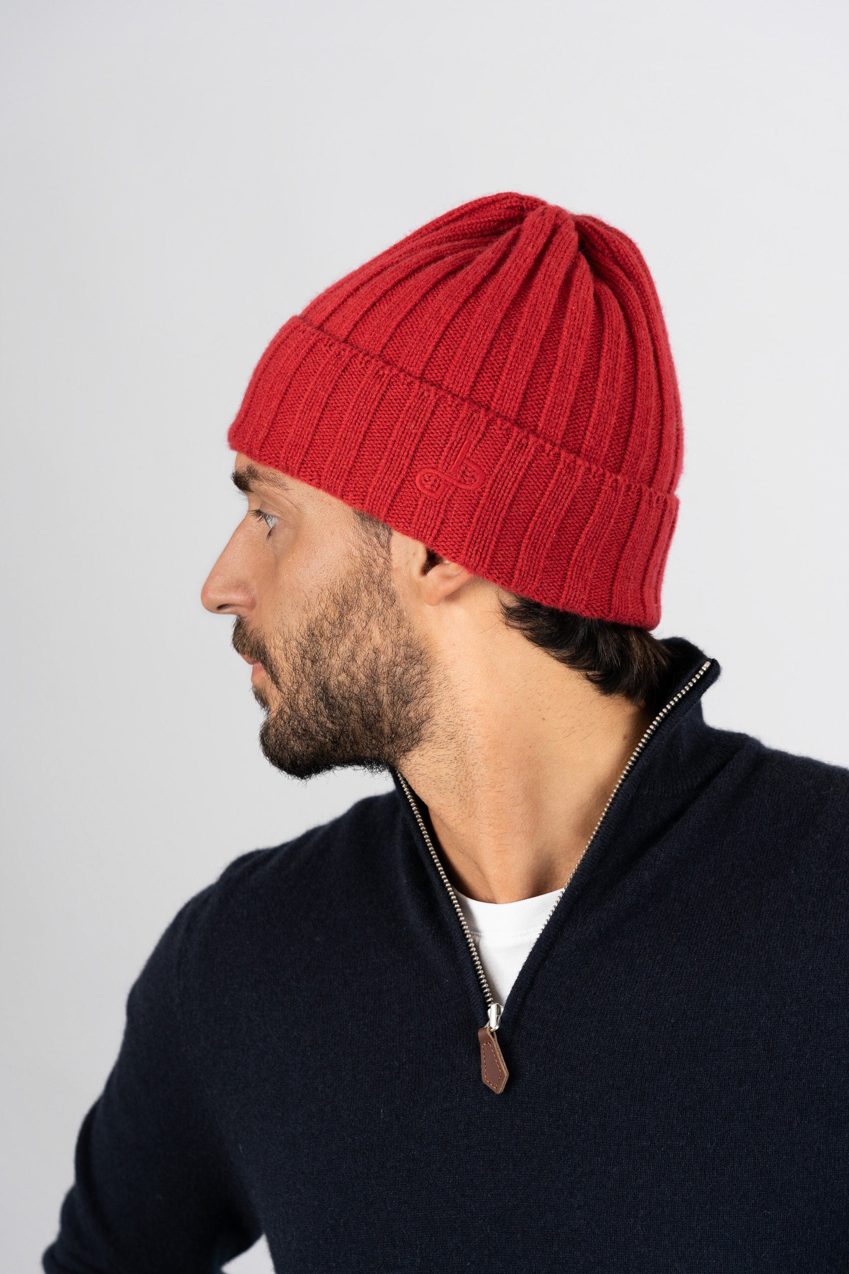 Ribbed BA Beanie - Red