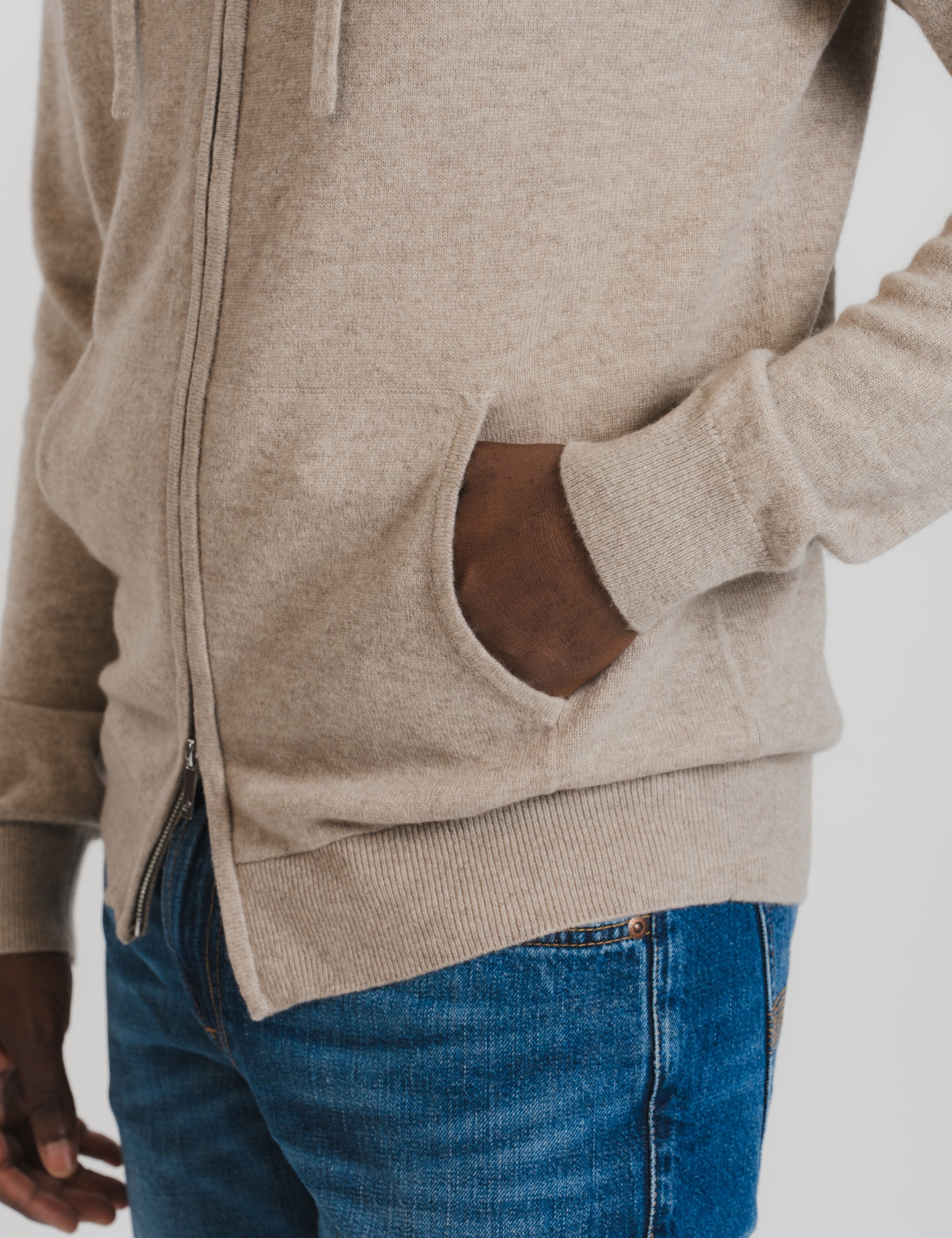 Royal Cashmere Zip Hoodie - Taupe – Brown Avenue