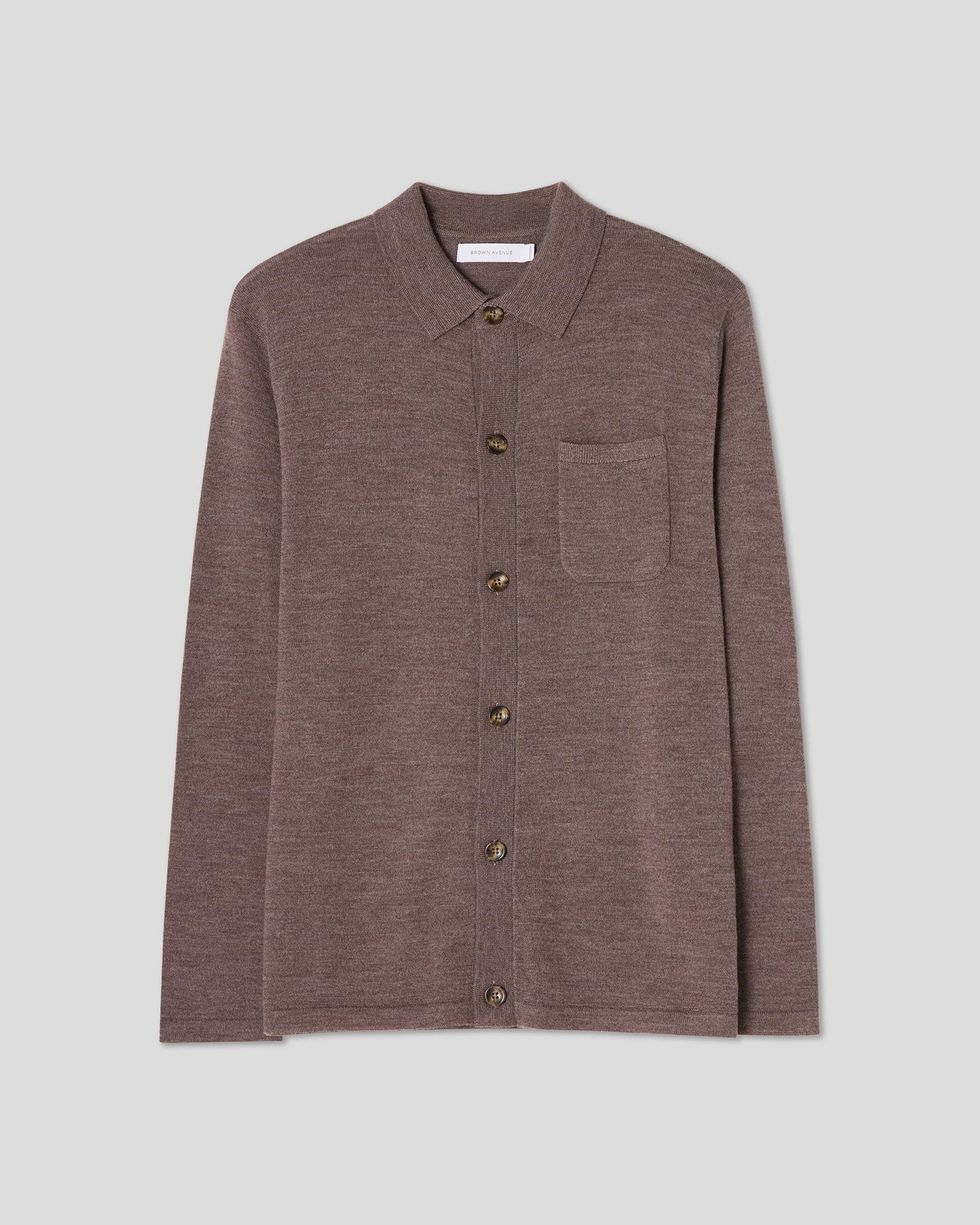 Knitted Shirt Cardigan - Brown – Brown Avenue