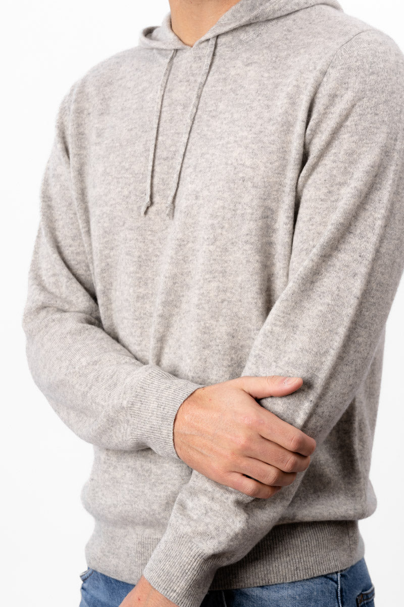 Cashmere Hoodie Silver Grey Brown Avenue