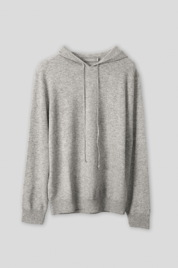 Luxurious knitted cashmere hoodie with zip - Brown Avenue