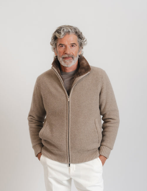 Alpine Cashmere Jacket - Taupe