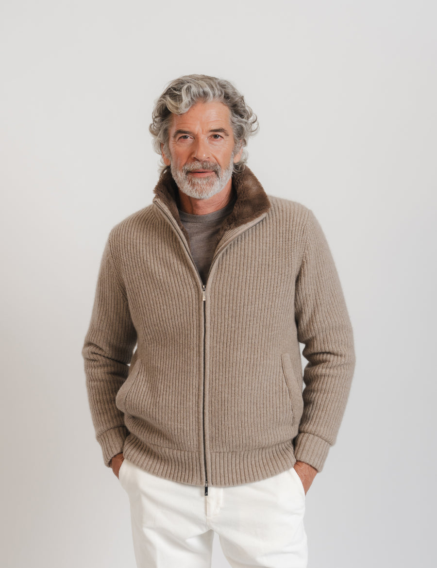 Alpine Cashmere Jacket - Taupe