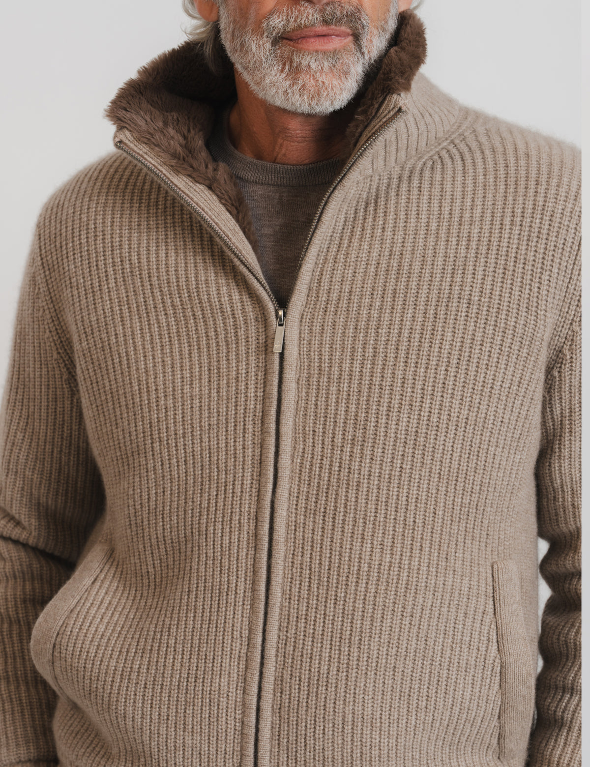 Alpine Cashmere Jacket - Taupe
