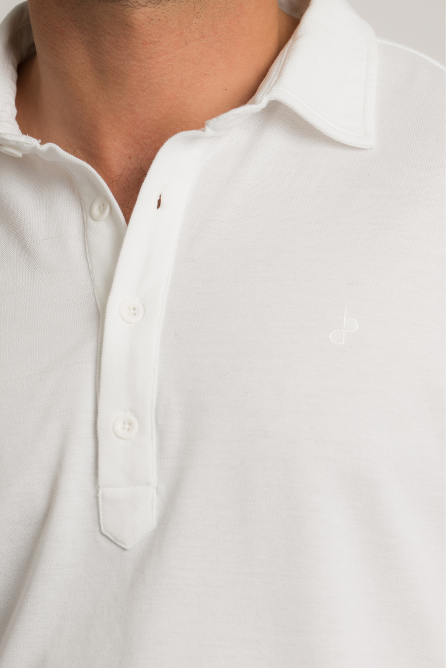 Cotton Polo Piké Shirt - White
