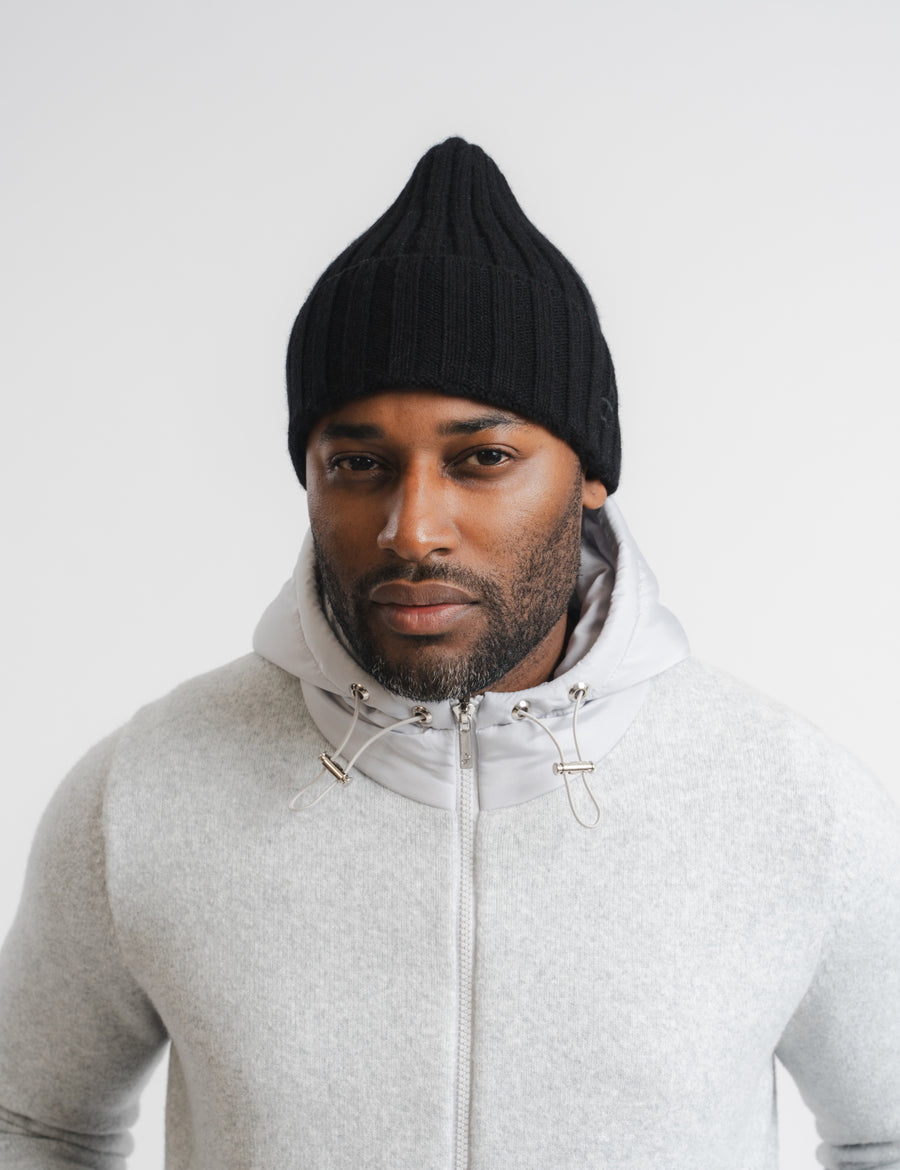 Ribbed BA Beanie - Black