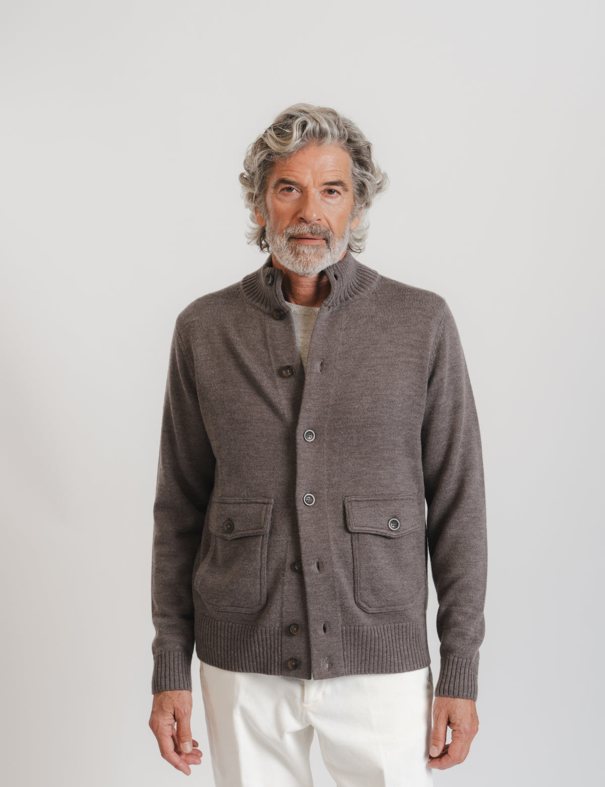 Bomber Cardigan - Brun