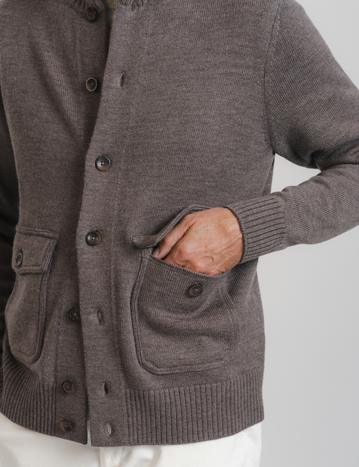 Bomber Cardigan - Brun