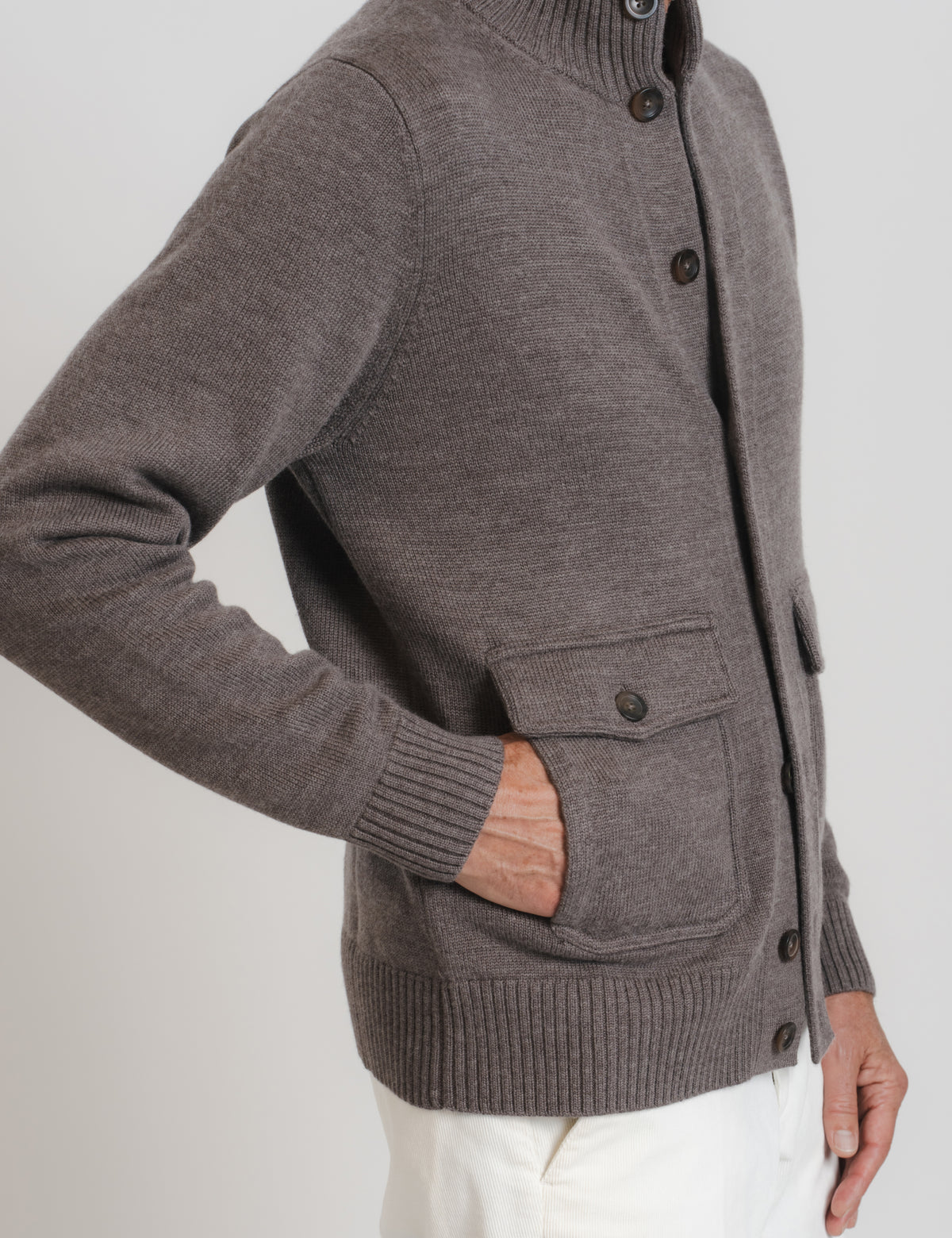 Bomber Cardigan - Brun