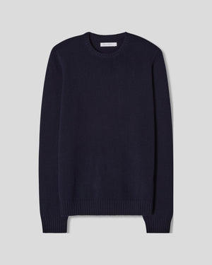 Wool Cashmere Chunky Crewneck - Navy