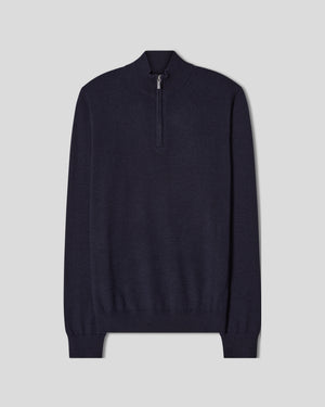 Cashfeel Merino Half Zip - Navy