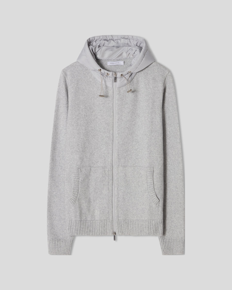 Knitted Hood Jacket - Grey