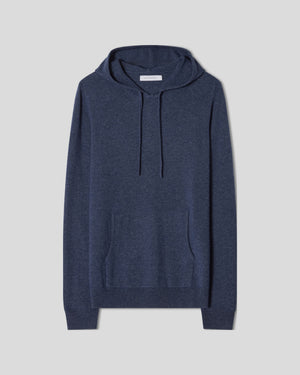Ull Kashmir Hoodie - Jeans Blå