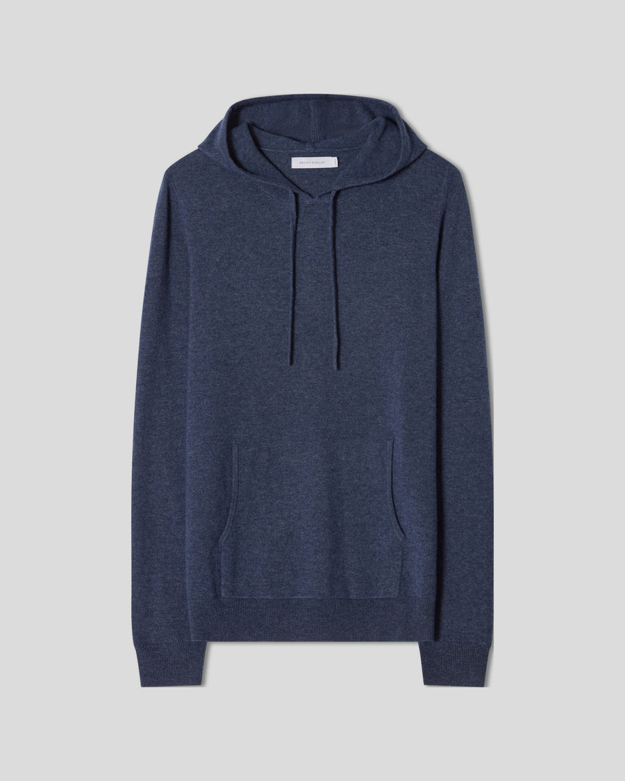 Wool Cashmere Hoodie - Denim Blue