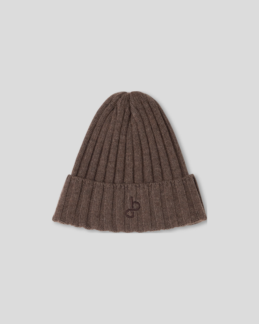 Ribbed BA Beanie - Brown