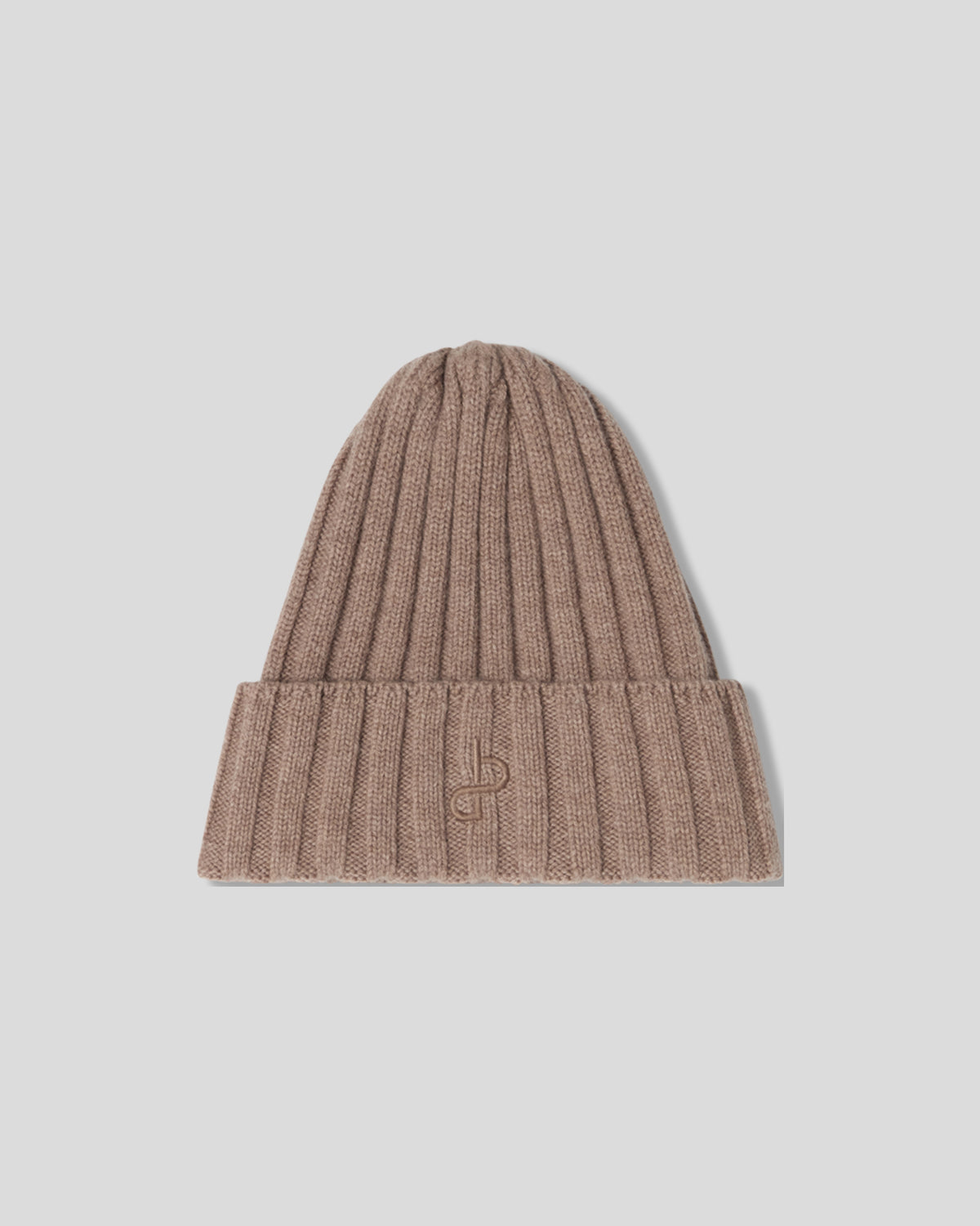 Ribbstickad BA Mössa - Taupe
