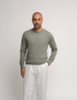Cotton Cashmere Crewneck - Olive Green