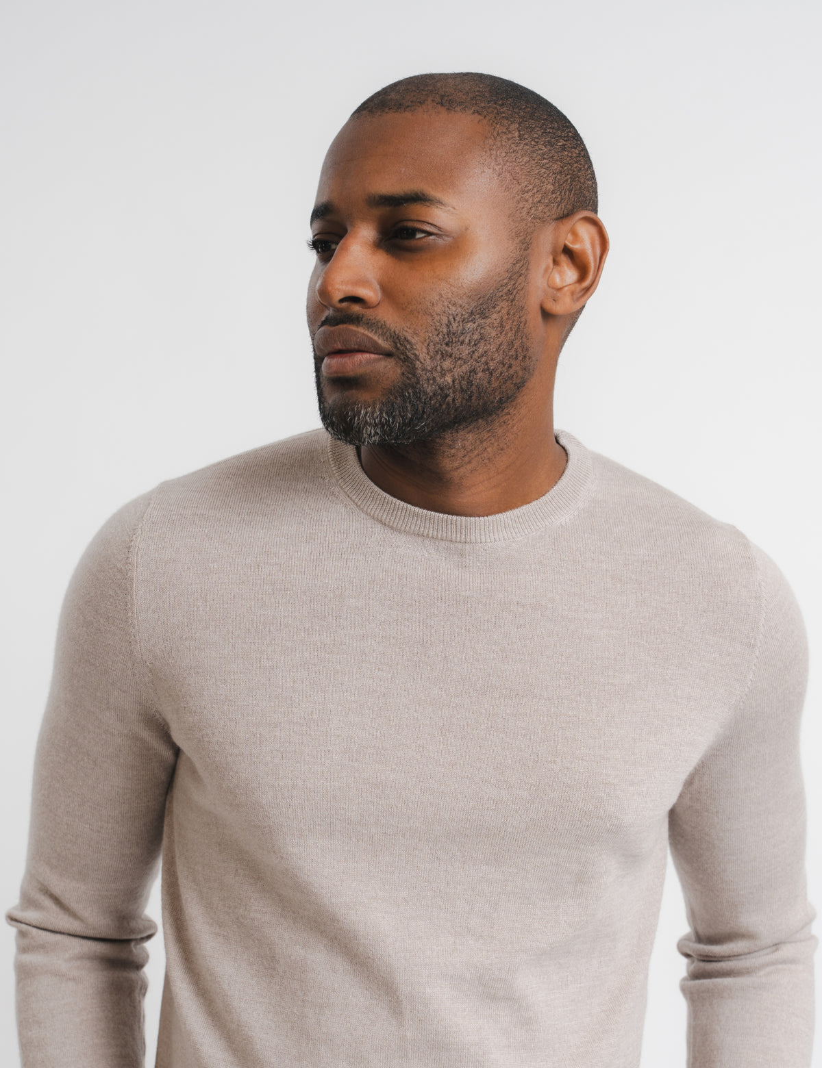 Cashfeel Merino Crewneck - Taupe