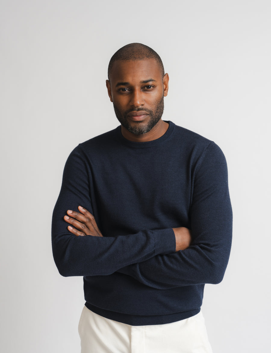 Cashfeel Merino Crewneck - Navy