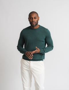 Cashfeel Merino Crewneck - Green