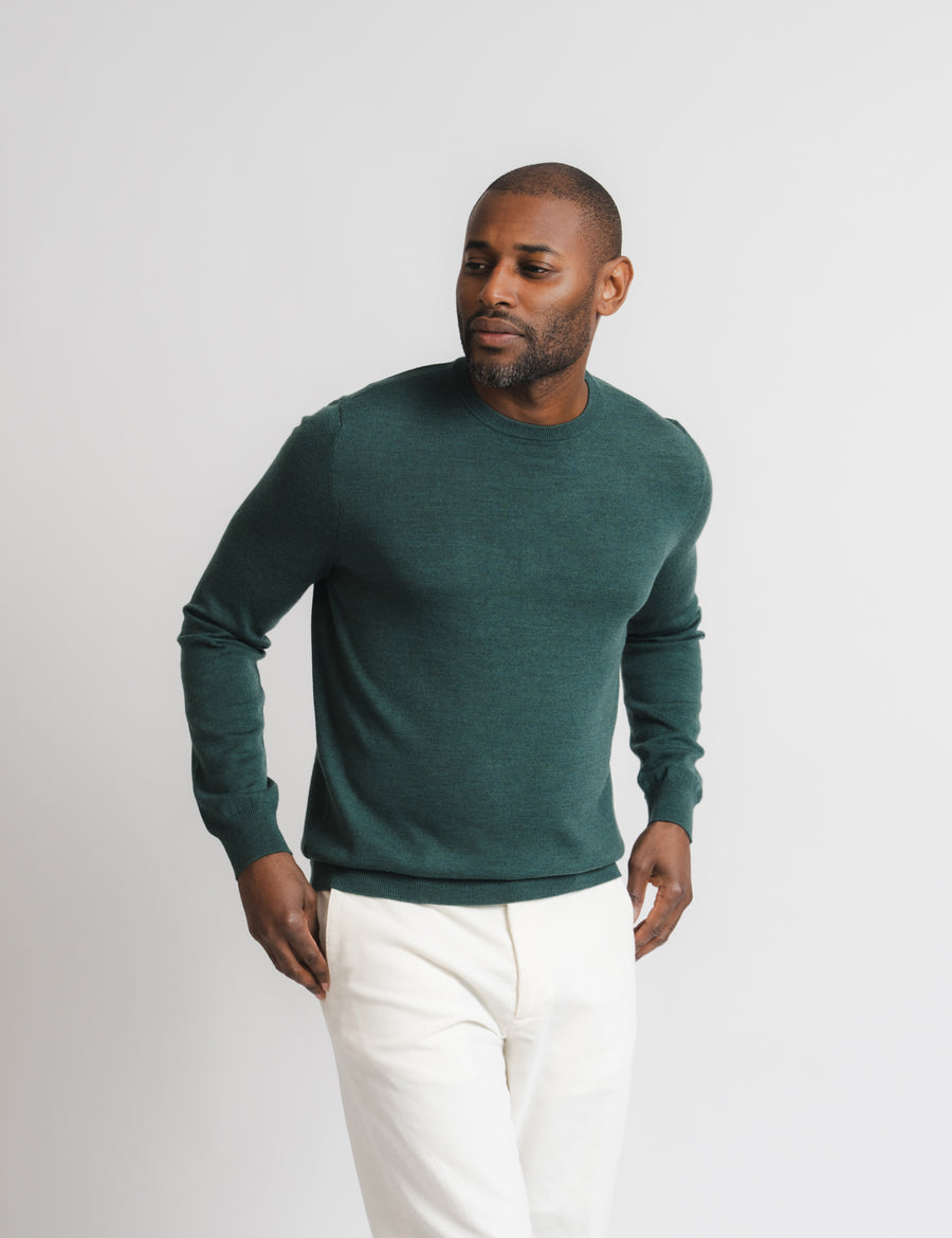 Cashfeel Merino Crewneck - Green