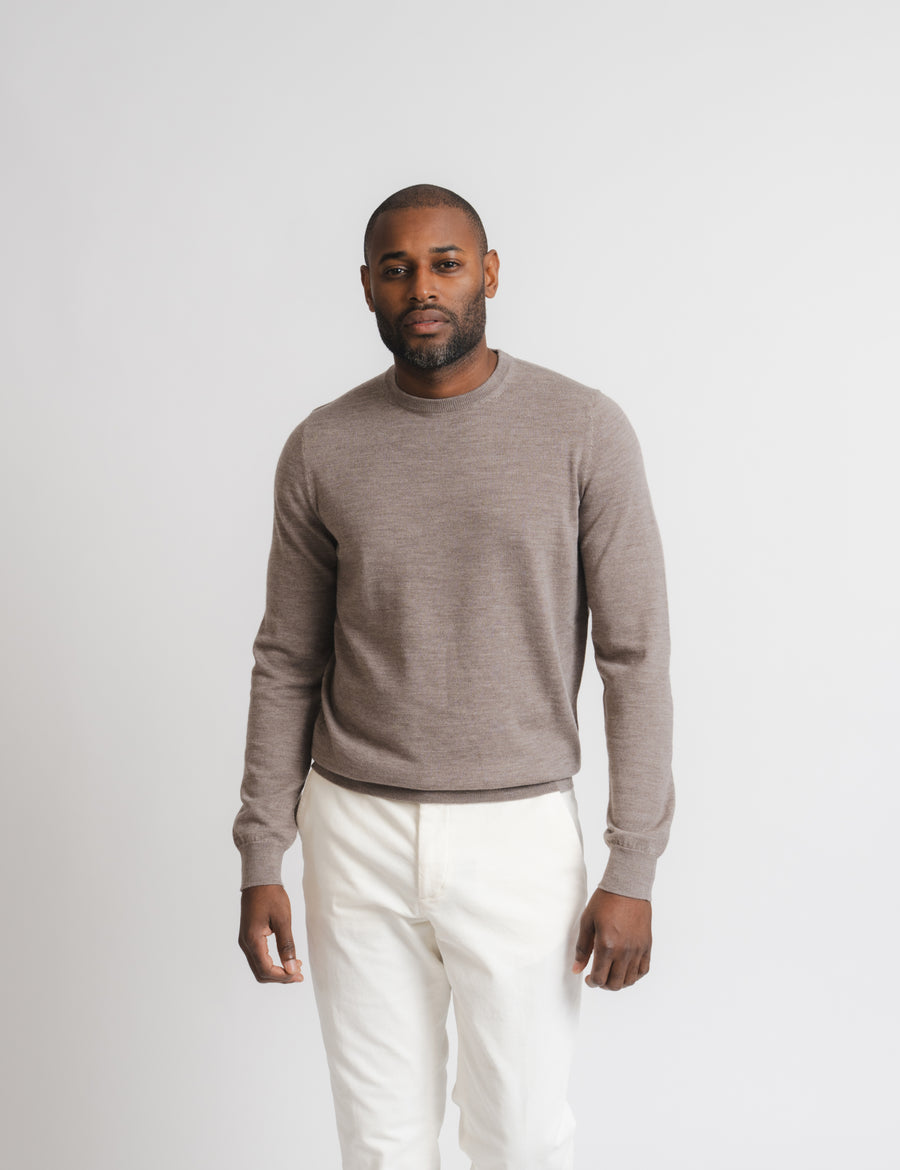 Cashfeel Merino Crewneck - Brown