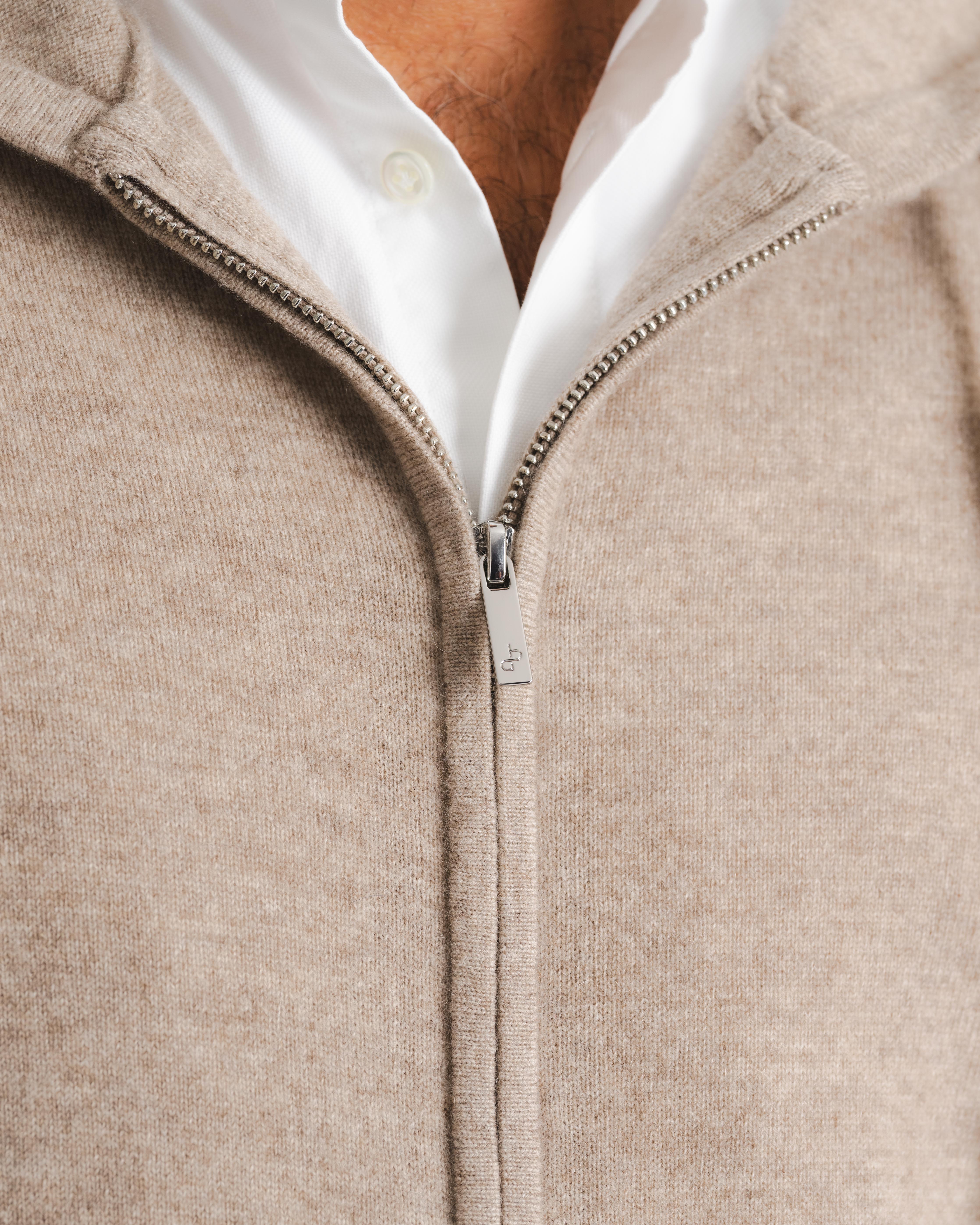 Royal Cashmere Zip Hoodie - Taupe – Brown Avenue