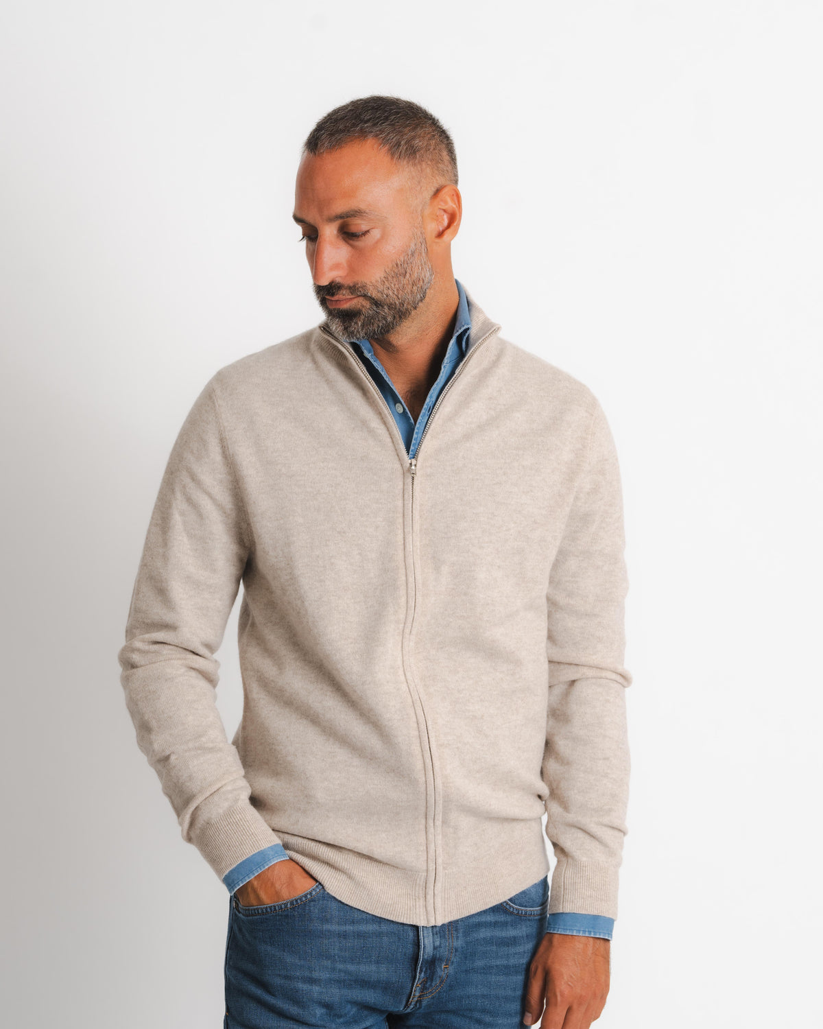 Kashmir Cardigan - Taupe
