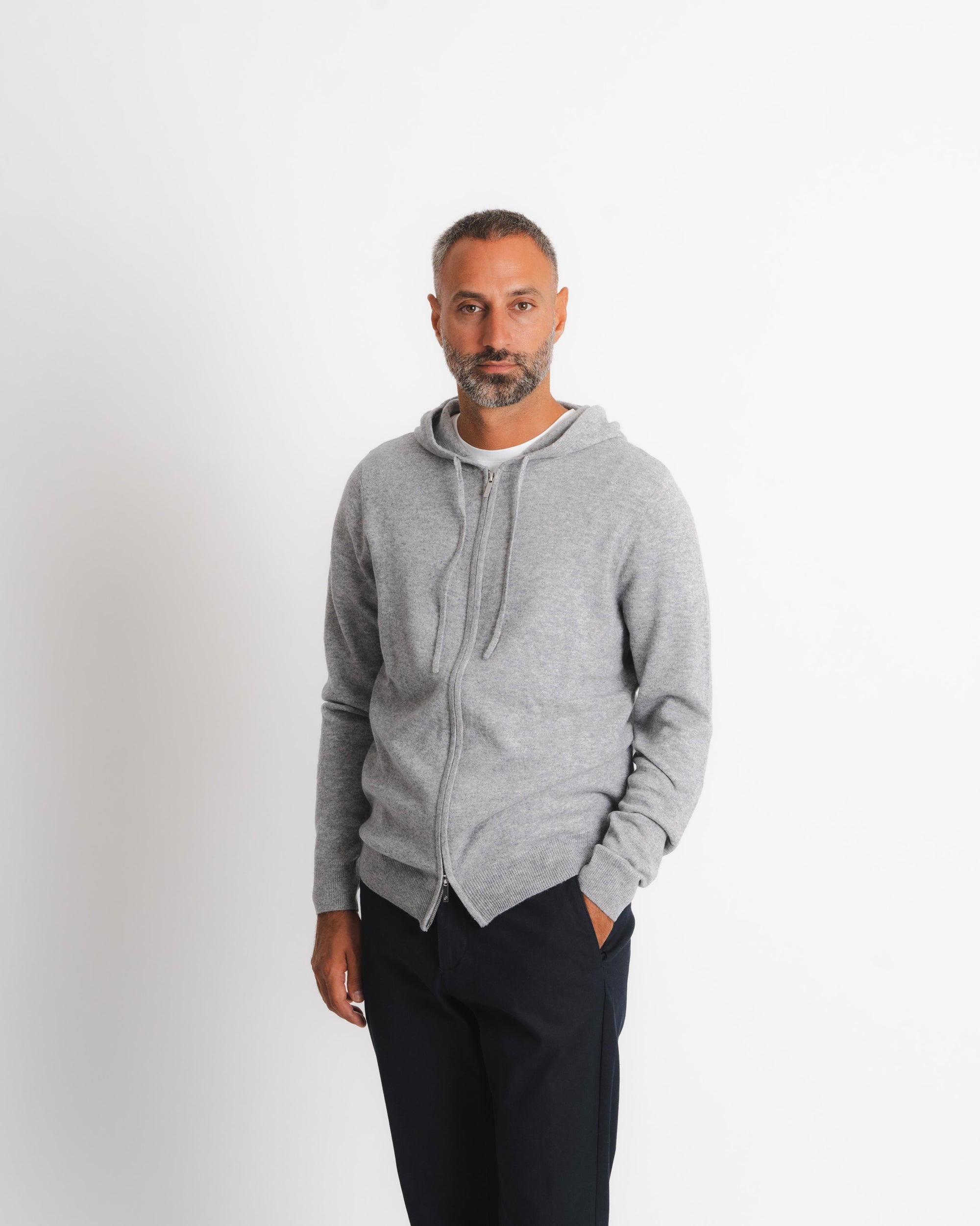 Royal Kashmir Zip Hoodie - Grå