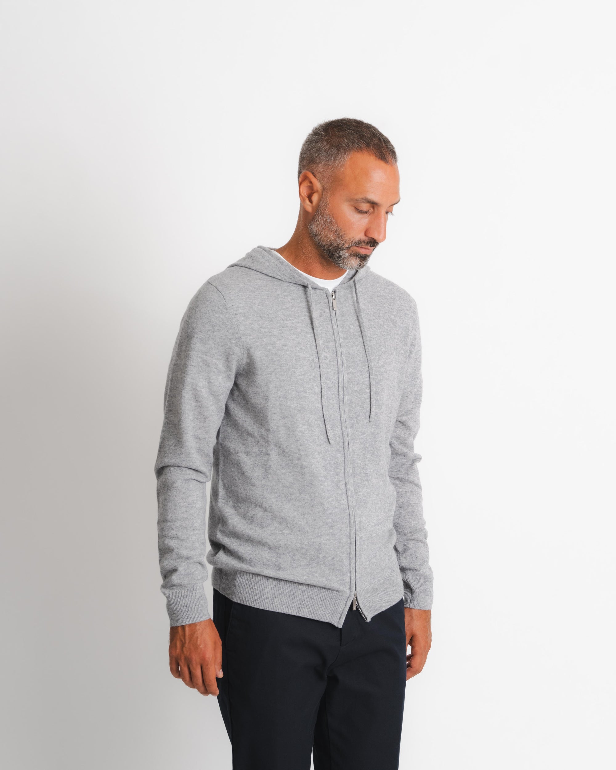 Royal Kashmir Zip Hoodie - Grå
