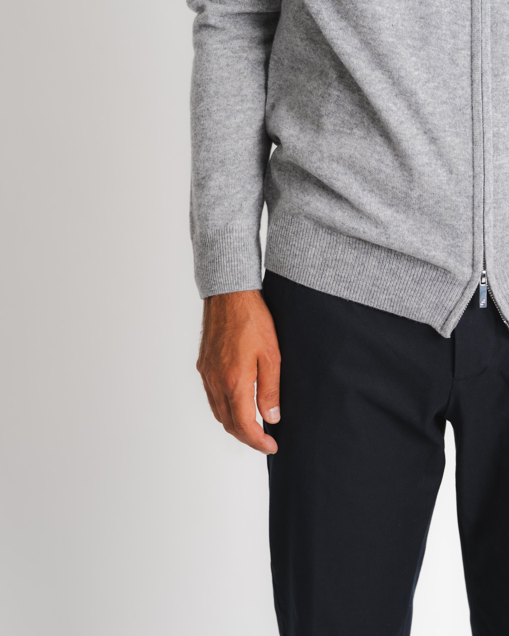 Royal Kashmir Zip Hoodie - Grå