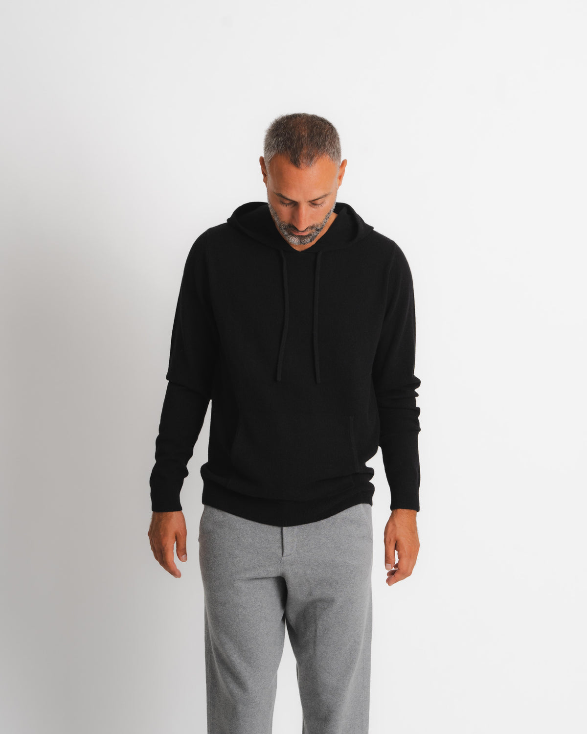 Ull Kashmir Hoodie - Svart