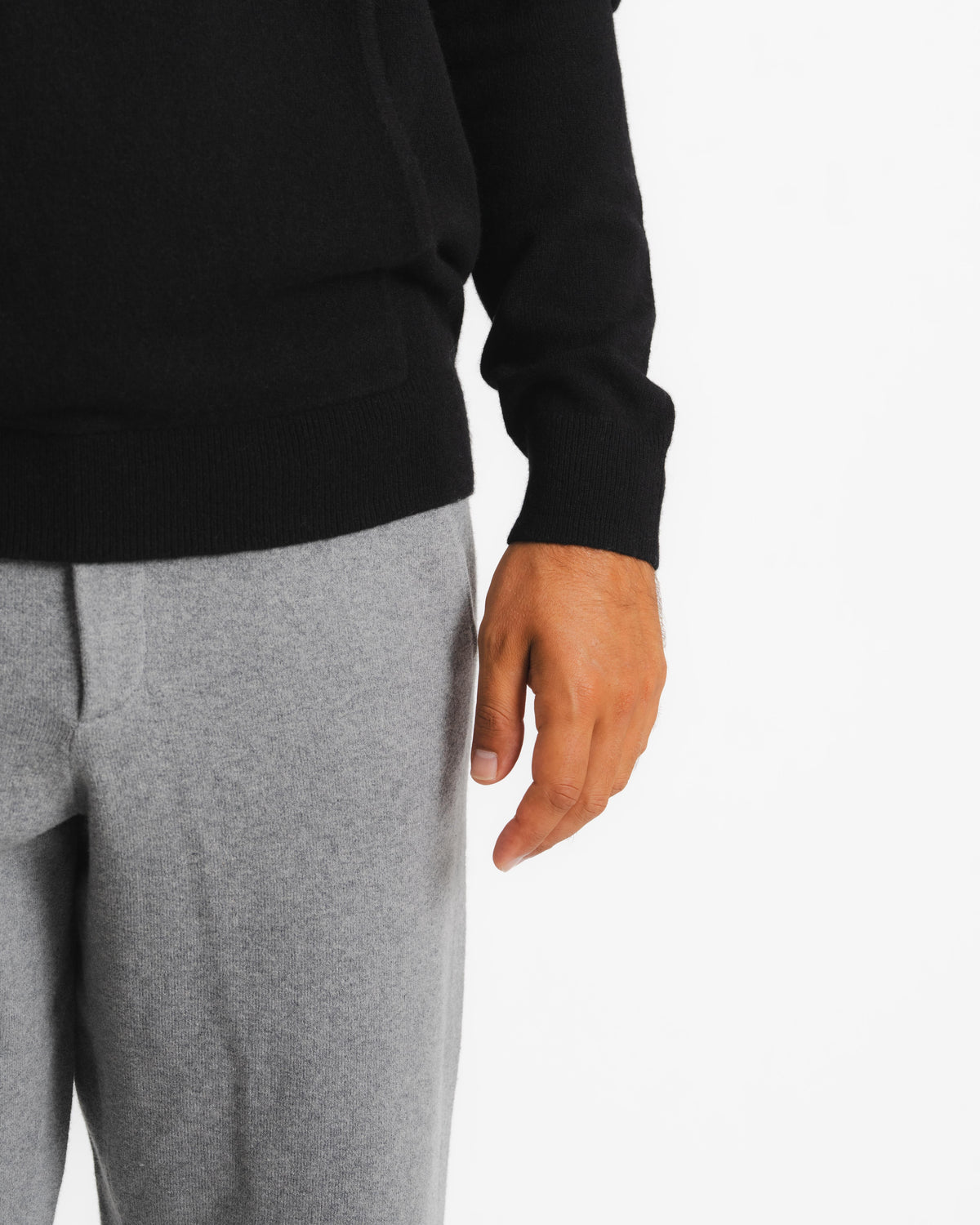 Ull Kashmir Hoodie - Svart