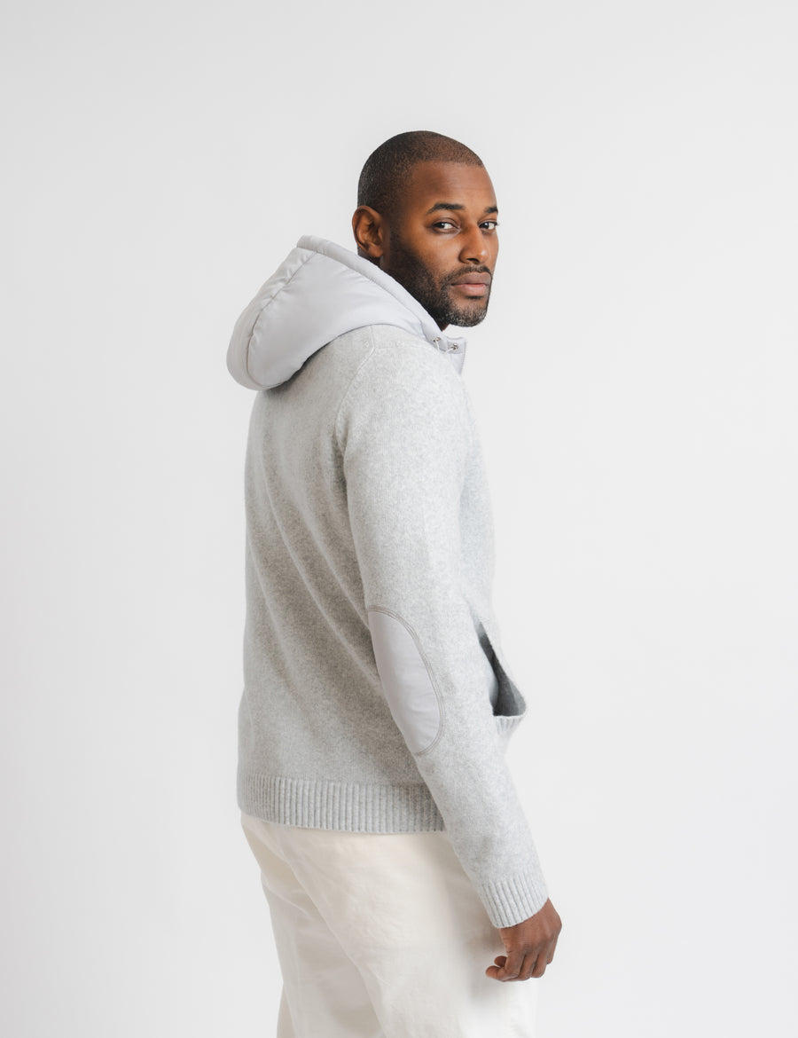 Knitted Hood Jacket - Grey