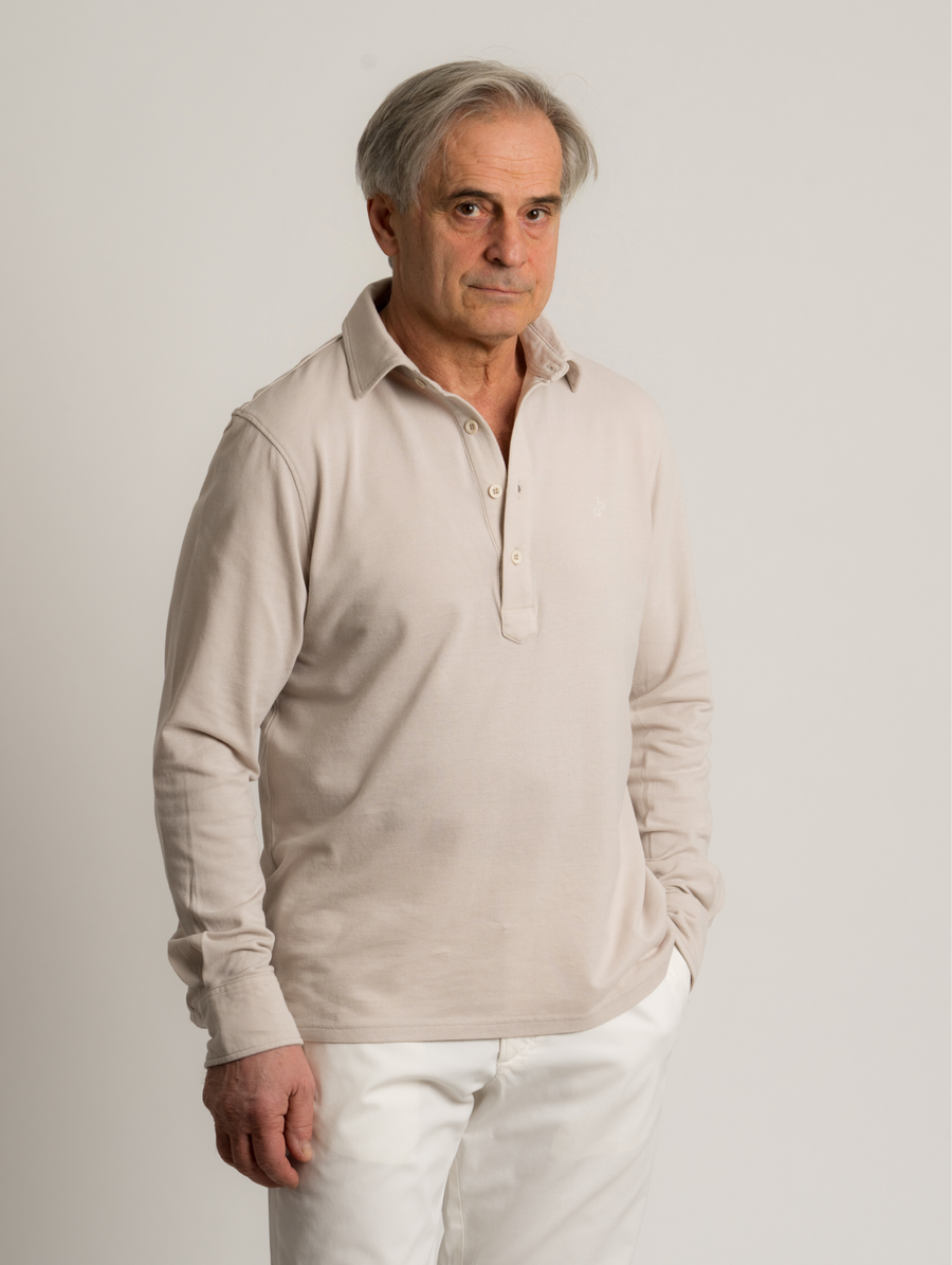 Cotton Polo Piké Shirt - Sand