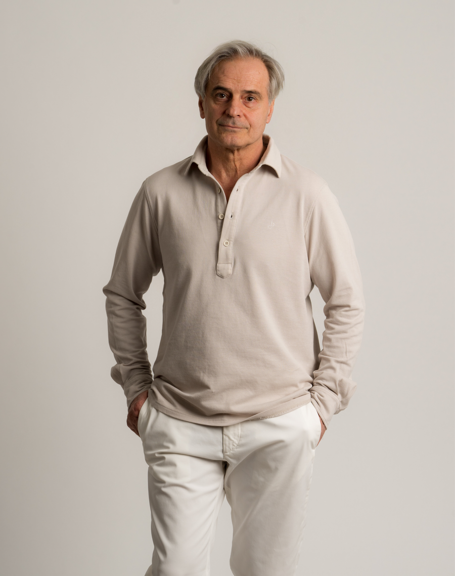 Cotton Polo Piké Shirt - Sand