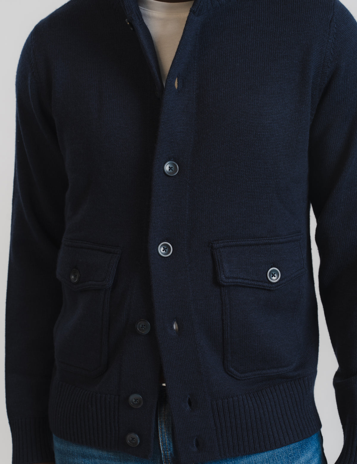 Bomber Cardigan - Marinblå