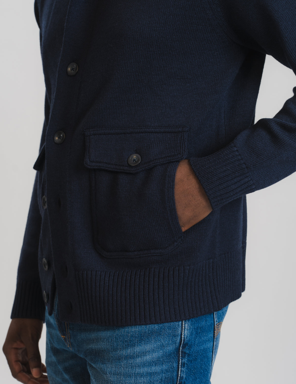 Bomber Cardigan - Marinblå