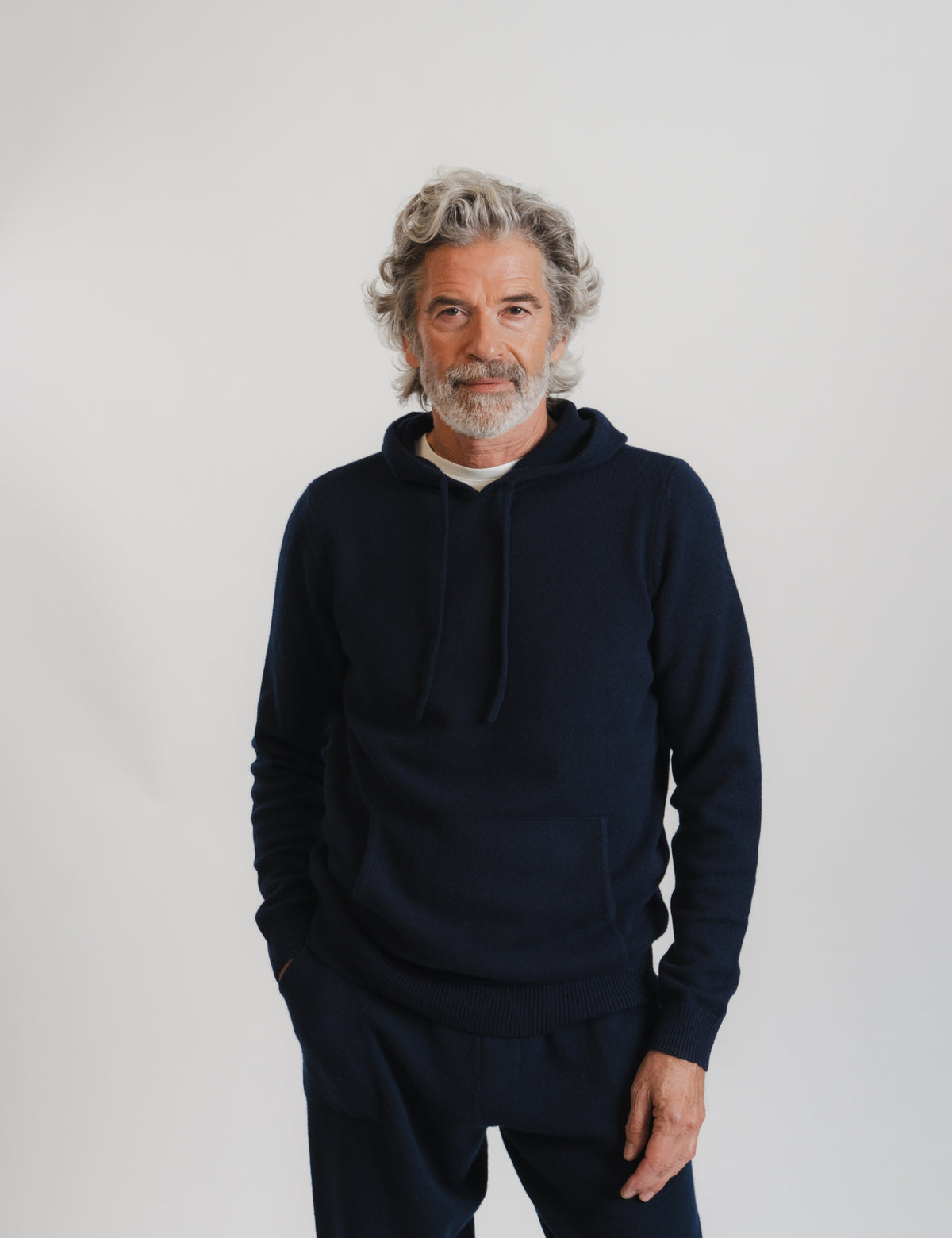 Kashmir Hoodie - Marinblå
